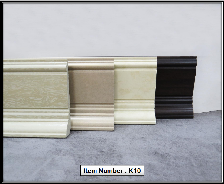 قرنیز ساده K10-S- قرنیز کد K10_S عرض 10 سانتی متر  طول شاخه 3 متر  20 شاخه در هر کارتن ضخامت 8 میلی متر  جنس پلی استایرن طرح مدرن و ساده  ضدآب و ضدخش فروش به صورت شاخه و کارتن